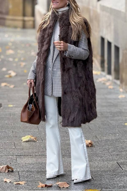 3/4 Chocolate Fur Vest