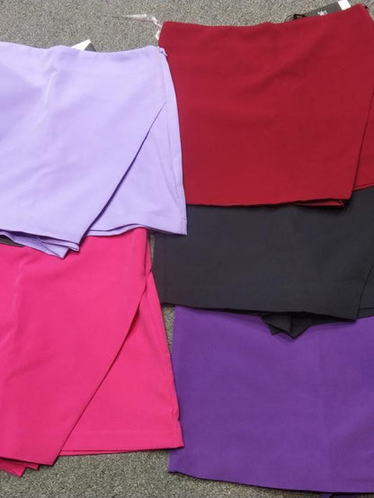 High Waist Plain Skorts Skirt