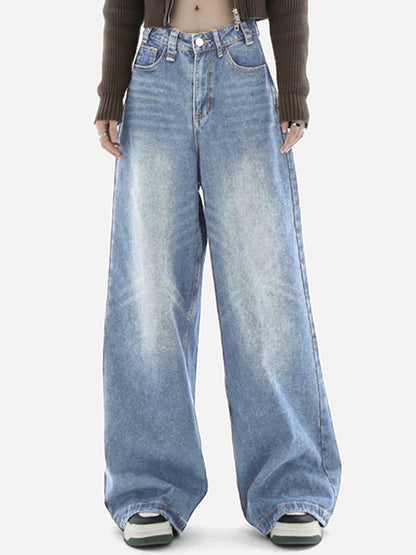 Blue Wash Baggy Boyfriend Jeans