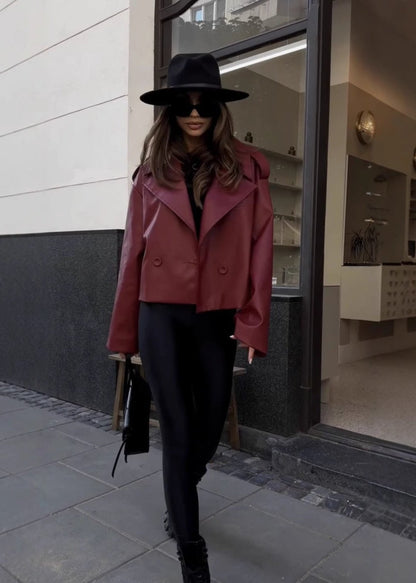 Vintage Cropped Leather Jacket