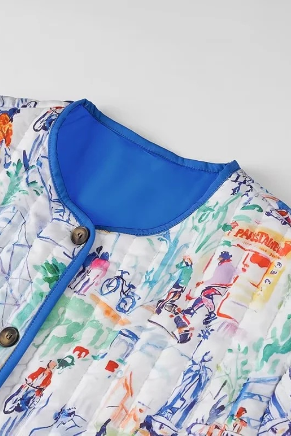 Graffiti Print Cotton Shorts Set