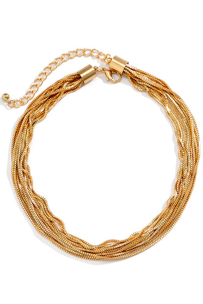 Geometric Ball Multi-layer Chain Stacked Simple Necklace