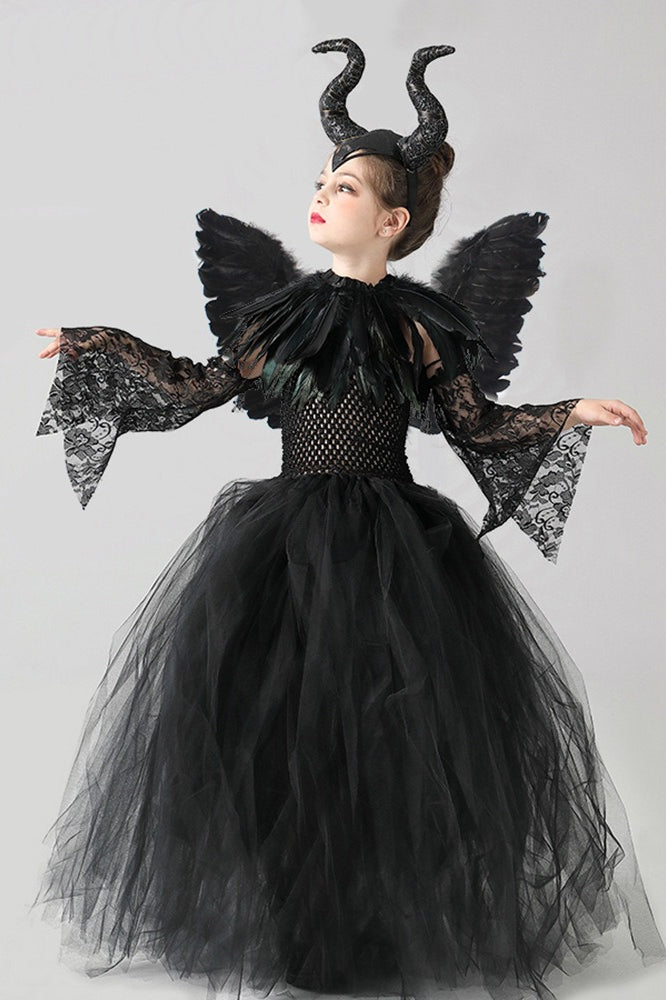 Maleficent Style Kid Halloween Costume