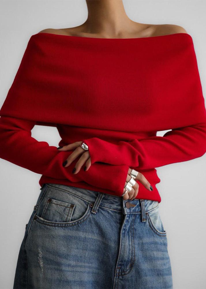 Chic Off-Shoulder Knit Top
