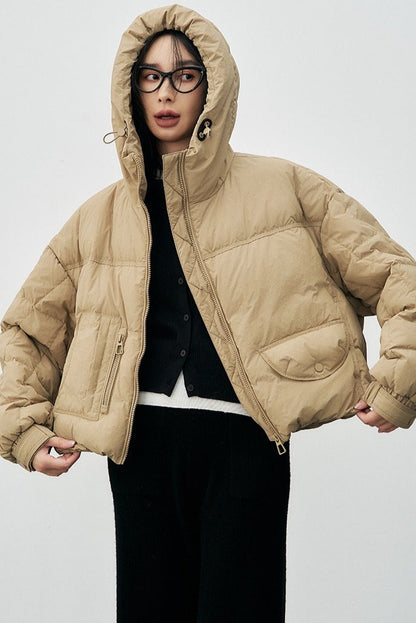 Cropped Relaxed Fit Puffer Jacket