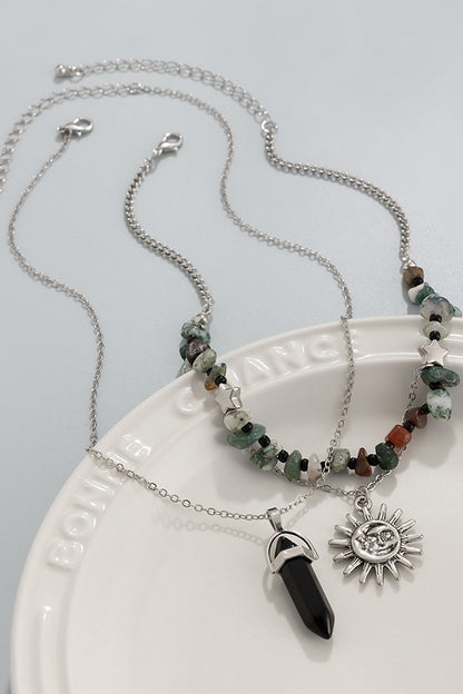 Ethnic Style Stacked Gravel Beaded Necklace