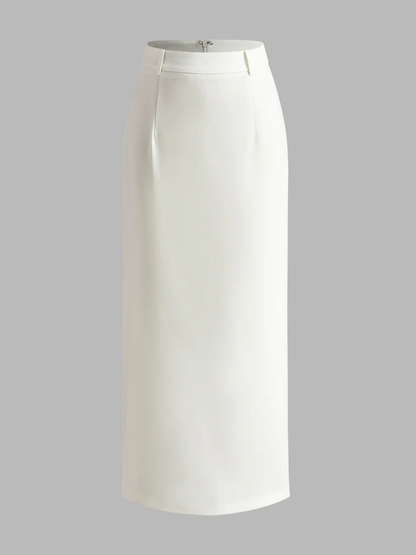 Elegant Slit Back Maxi Skirt Without Belt