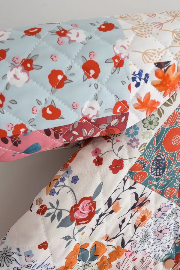 Colorblock Printed Cotton Jacket