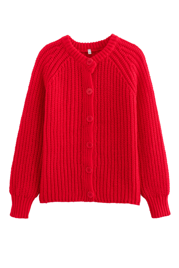 Solid Color Cardigan Long Sleeve Knitted Sweater Jacket
