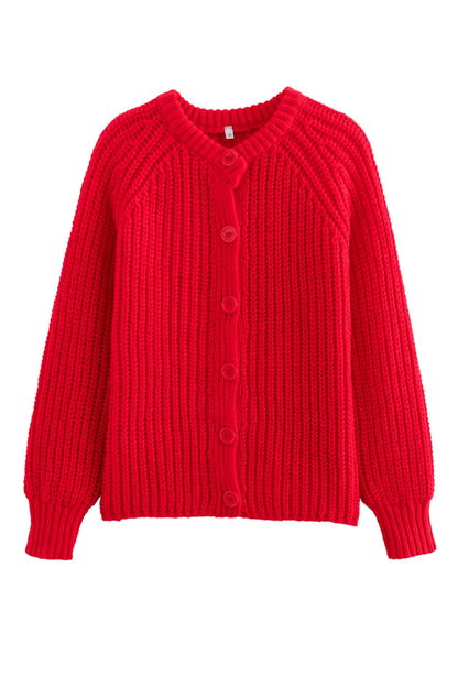 Solid Color Cardigan Long Sleeve Knitted Sweater Jacket