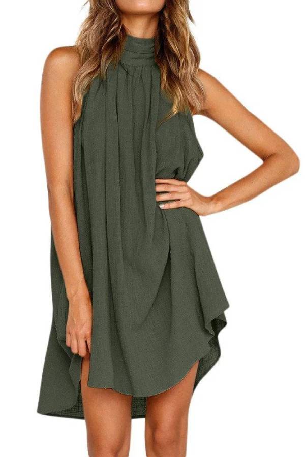 Sweet Crinkle Sleeveless Mini Dress