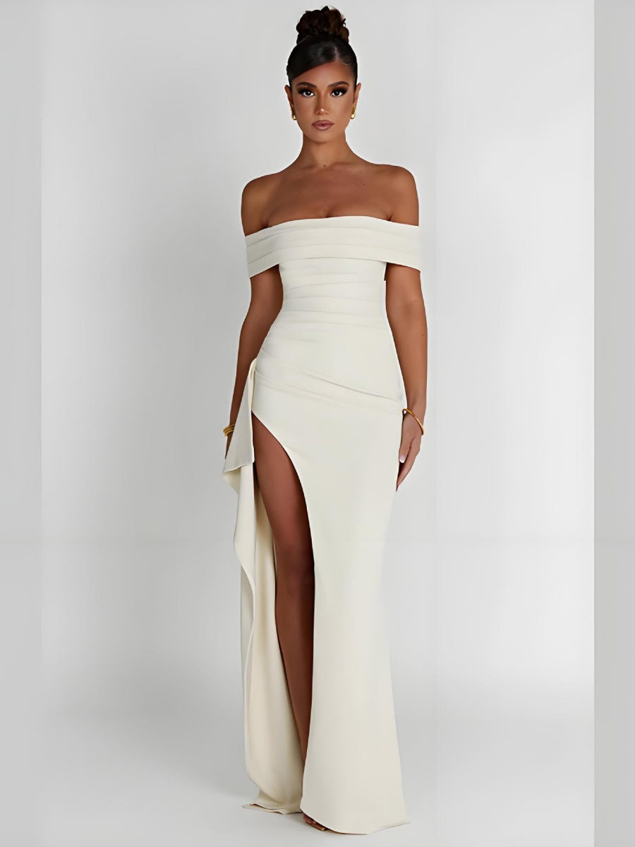 Liber Summer Women's Backless Solid Color Maxi Dresses