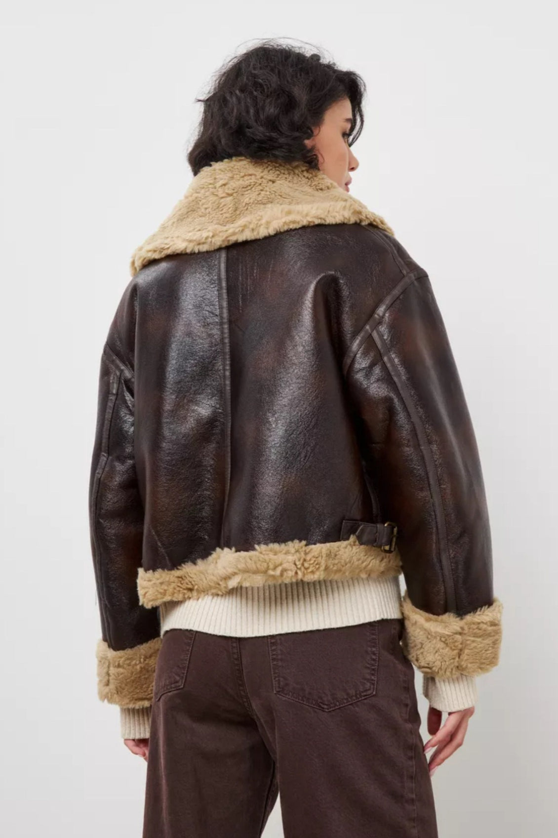 Vintage Faux Fur Collared Short Coat