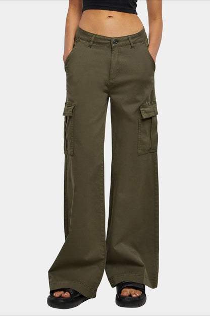 High Waist Drawstring Pocket Cargo Pant