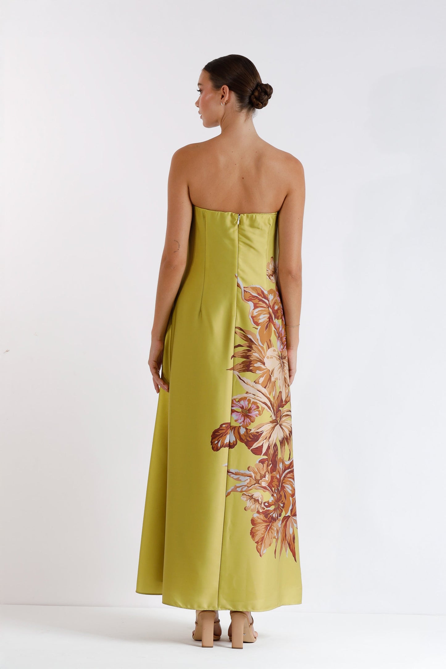 Xenia Floral Printed Strapless Maxi Dress