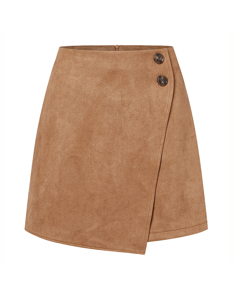 Autumn And Winter Suede Irregular Skirt