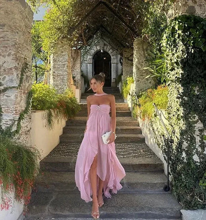 Collins | Ruffle Strapless Maxi Dress