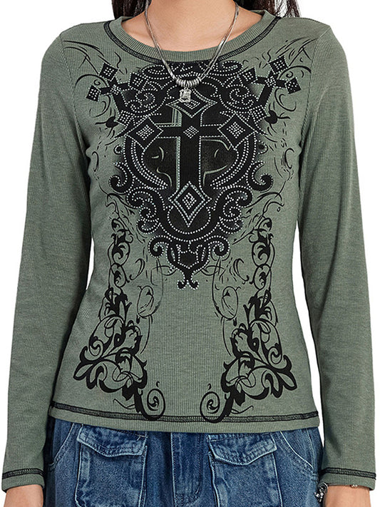 Graphic Print Long Sleeves Tee