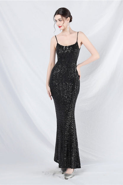 Elegant Sequin Cami Maxi Dress