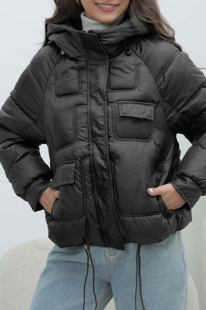 Bright Color Stand Collar Puffer Coat