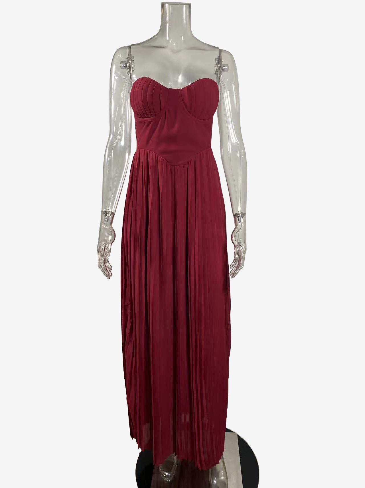 Pleated Corset Bustier Bodice Sleeveless Maxi Party Dress For Women 2026