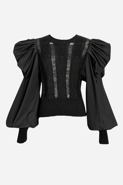 Basia Lantern Sleeve Knit Sweater