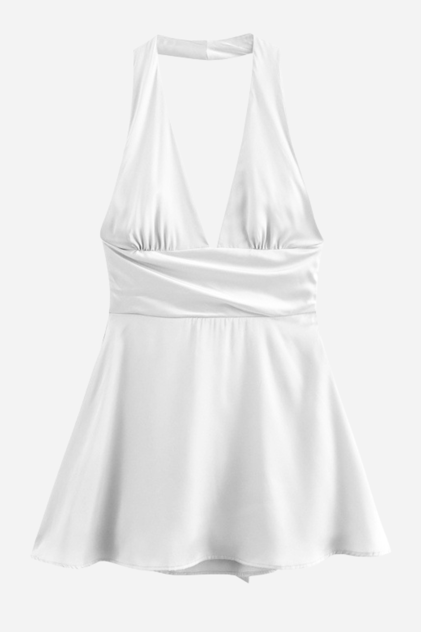 Evelyn Halter Neck Big Bow Tie Satin Mini Dress