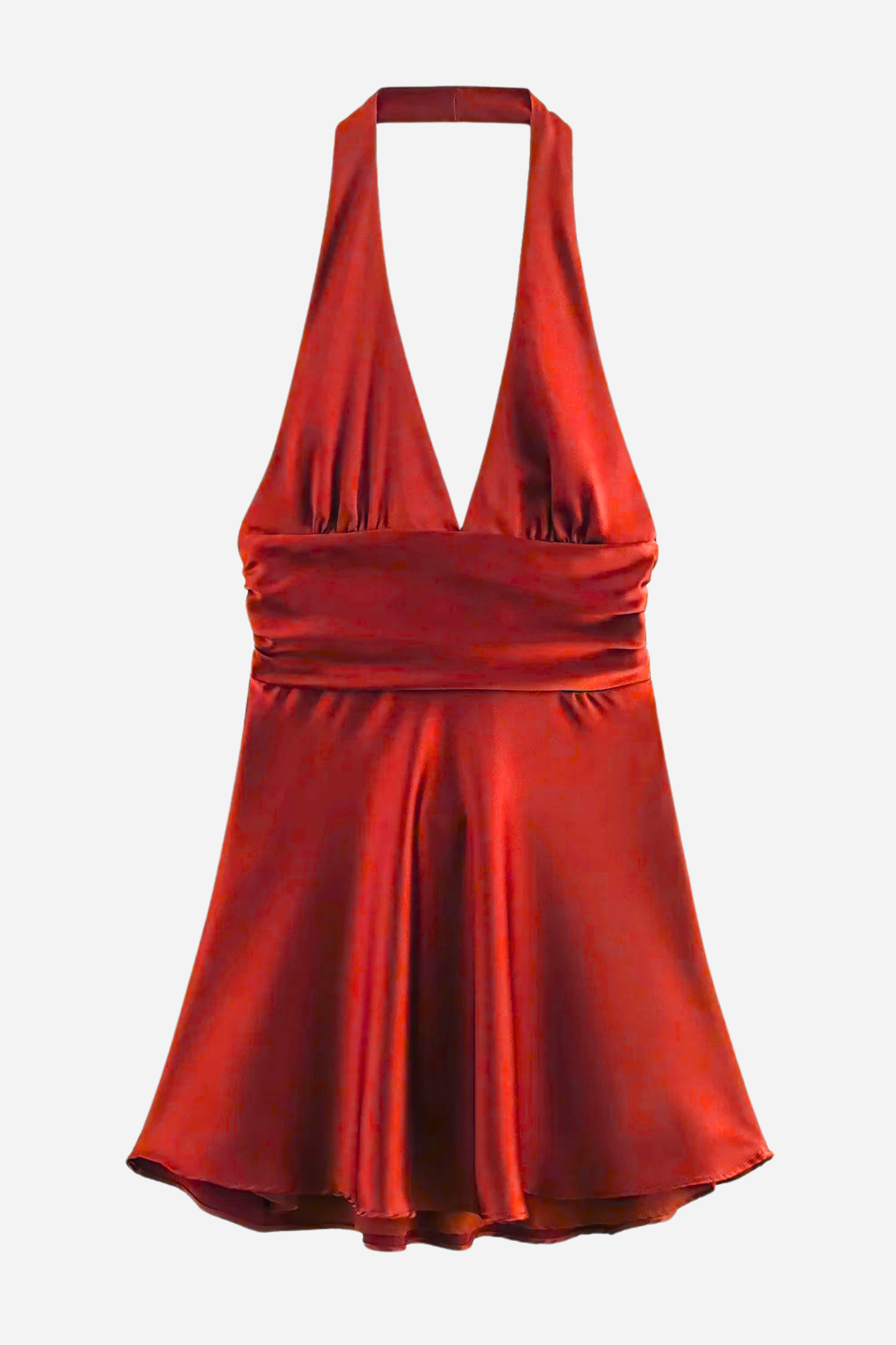 Evelyn Halter Neck Big Bow Tie Satin Mini Dress