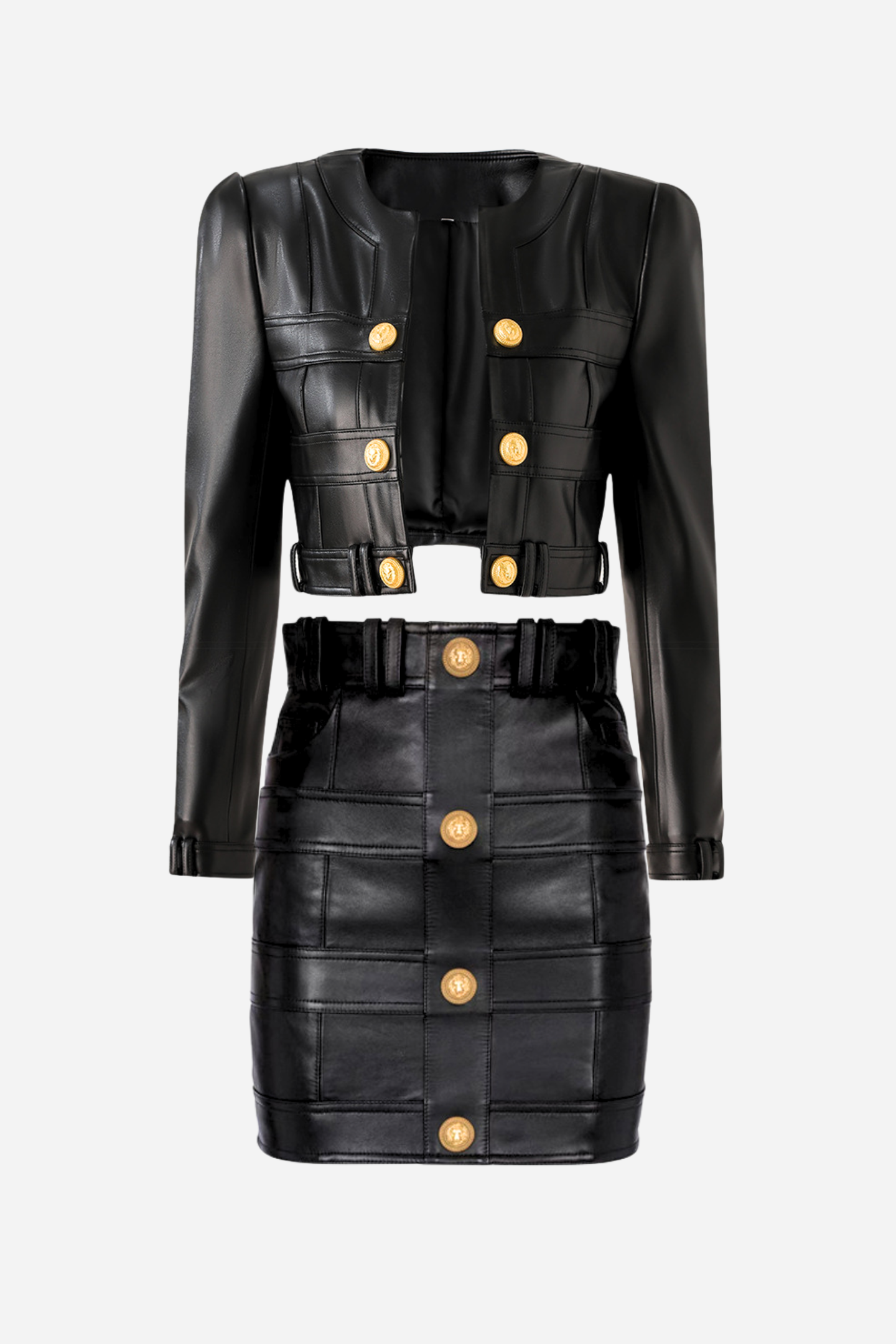 Nelly Pu Jacket & Mini Skirt Set