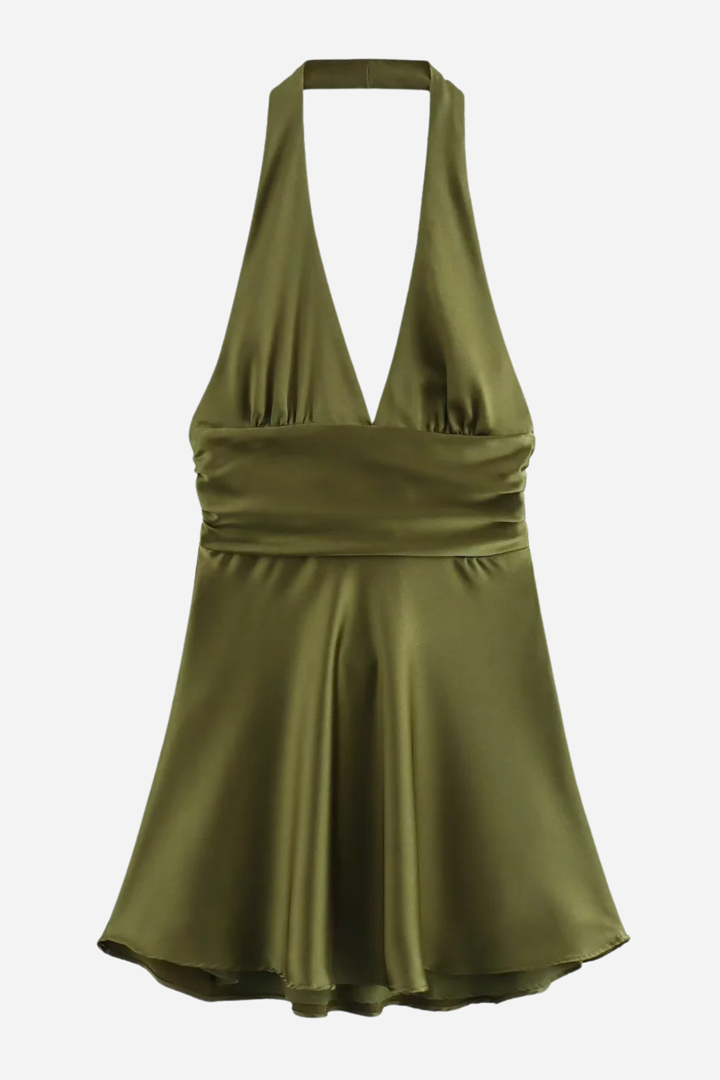 Evelyn Halter Neck Big Bow Tie Satin Mini Dress