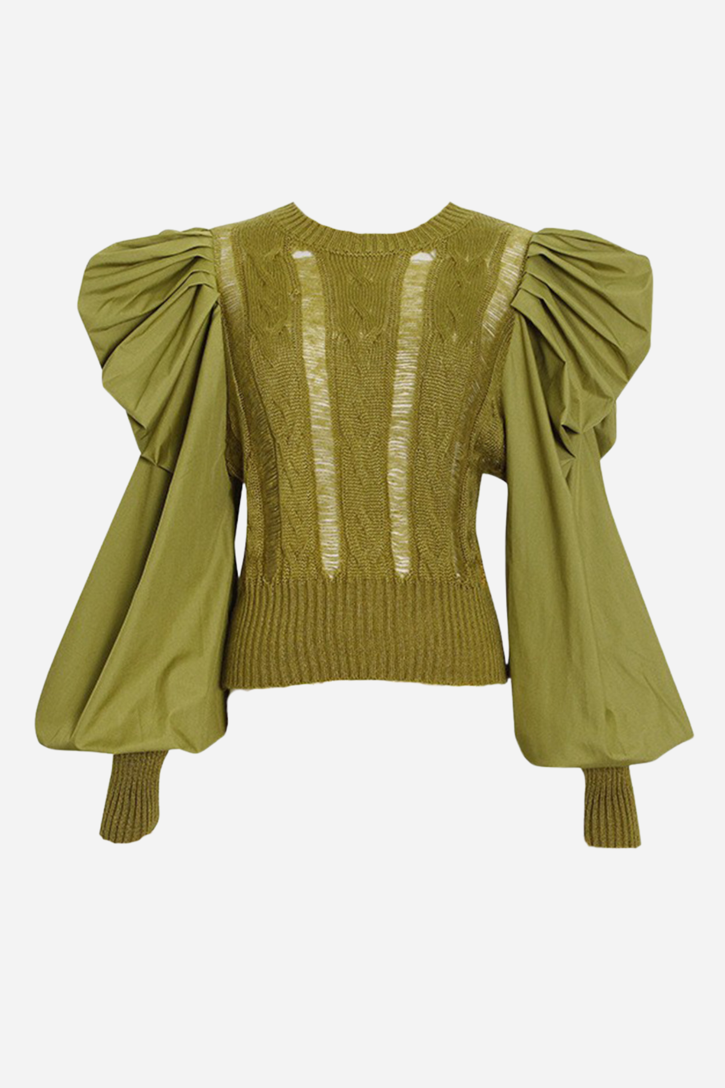 Basia Lantern Sleeve Knit Sweater