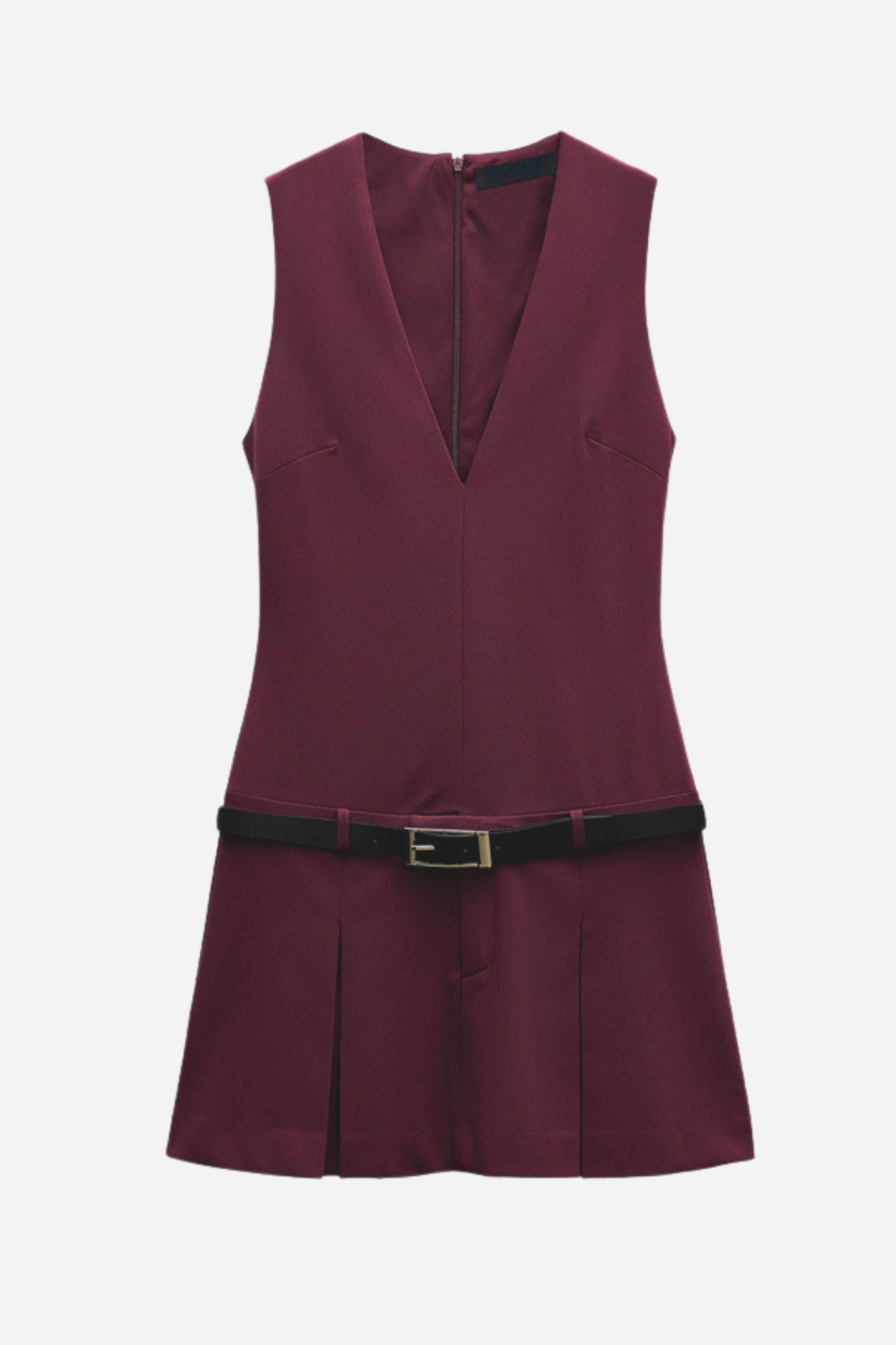 Belen V-neck Belted Mini Dress