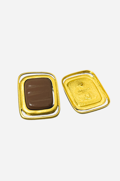 Eve Square Gold Earrings