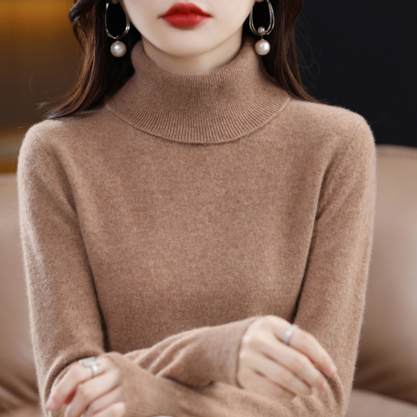 | Women’s Winter Turtleneck Knit Sweater