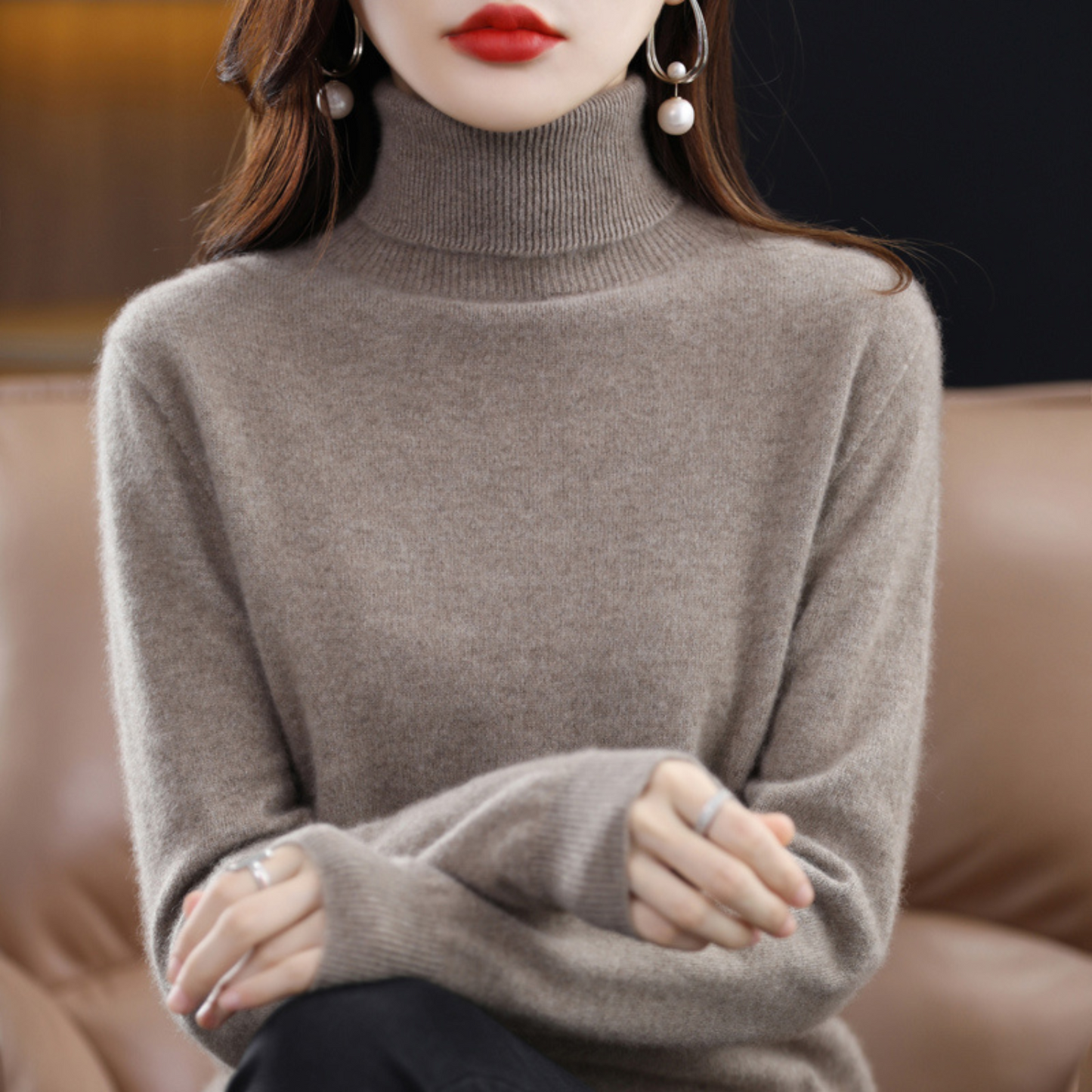 | Women’s Winter Turtleneck Knit Sweater