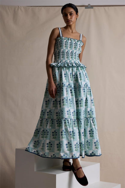 Damla Floral Smocked Cami Maxi Dress