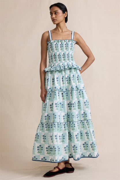 Damla Floral Smocked Cami Maxi Dress