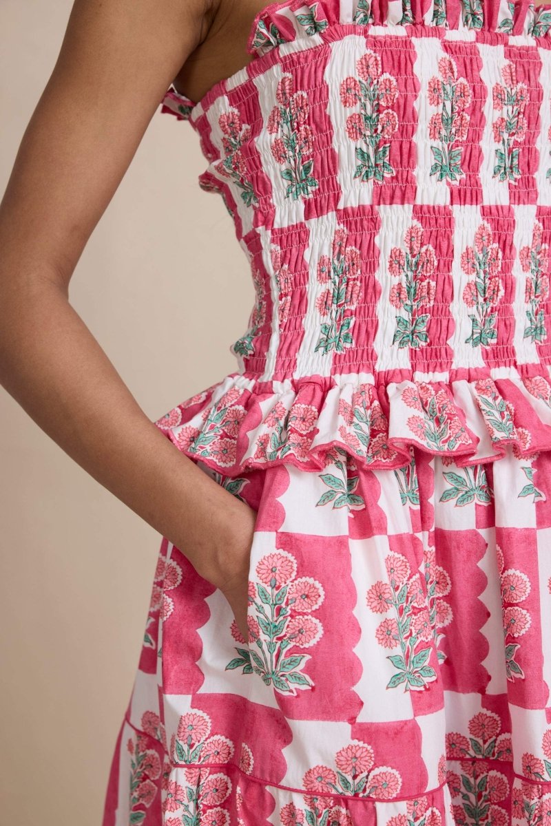 Damla Floral Smocked Cami Maxi Dress