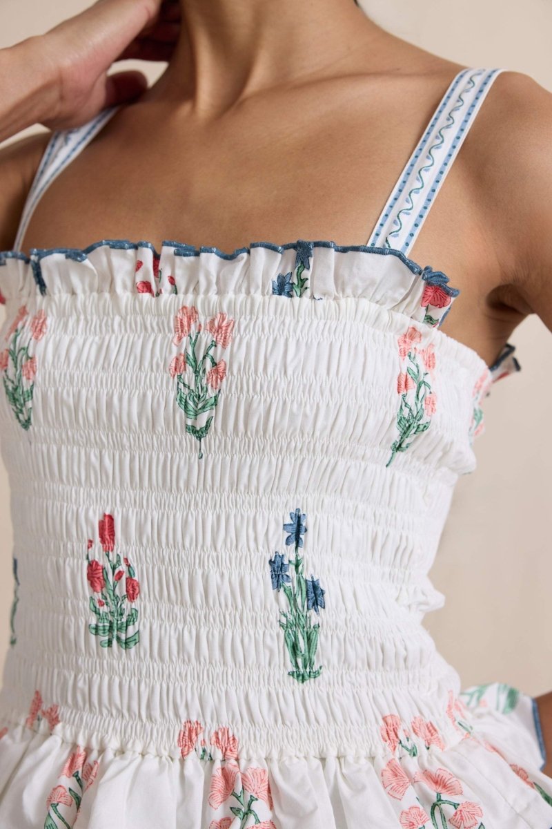 Damla Floral Smocked Cami Maxi Dress