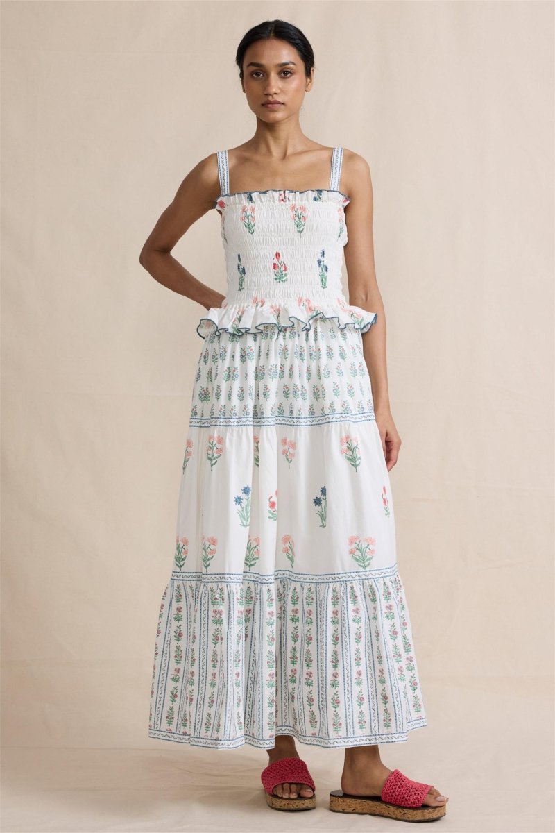 Damla Floral Smocked Cami Maxi Dress