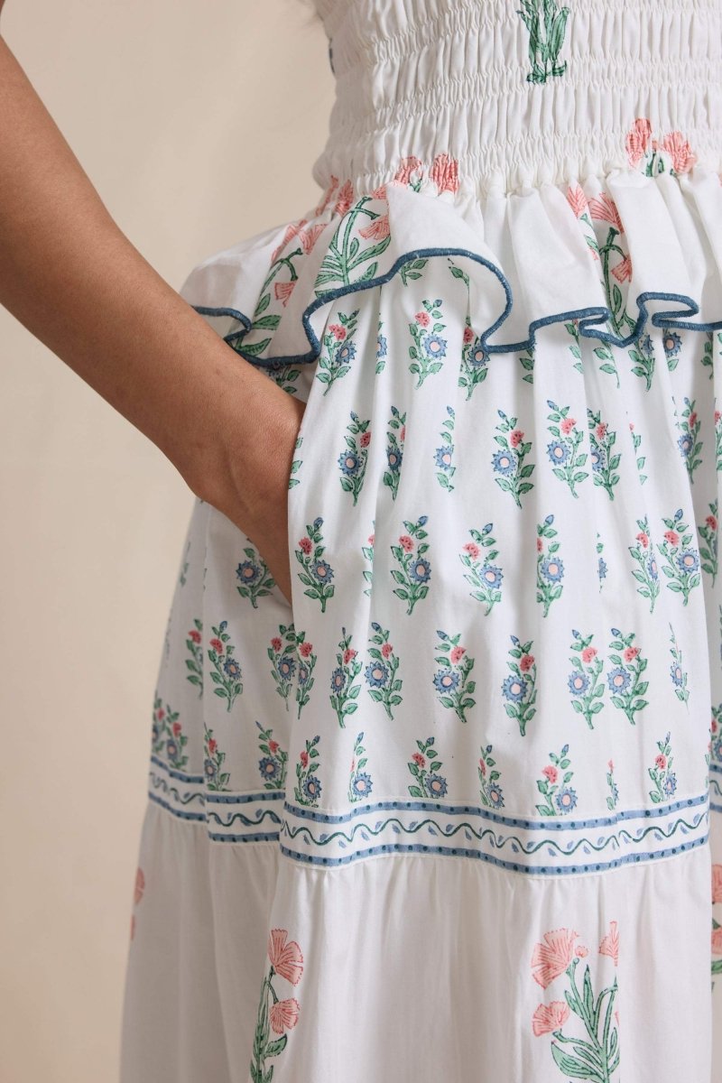 Damla Floral Smocked Cami Maxi Dress