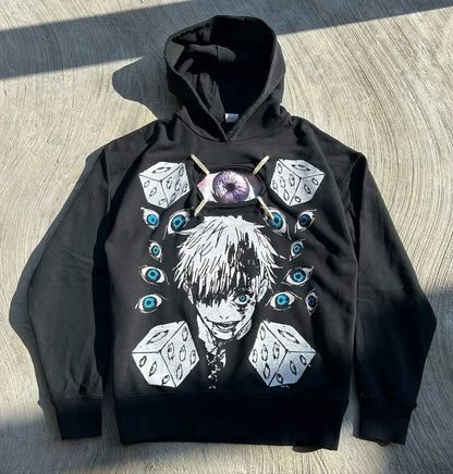 Dark Anime Visual Pullover Hoodie