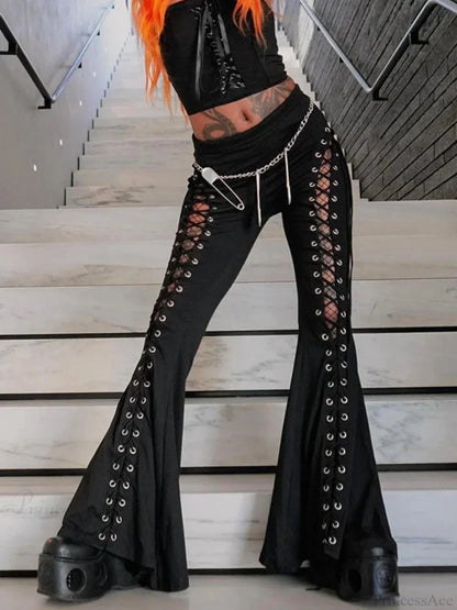 Dark Bandage Tall Waist Pant