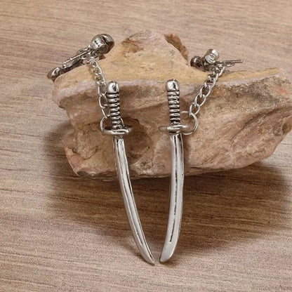 Dark Black Skull Awl Rock Declaration Earring