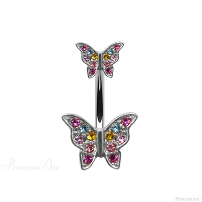 Dark Butterfly Pendant Belly Ring