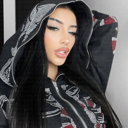 Dark Butterfly Skeleton Zip Jacket