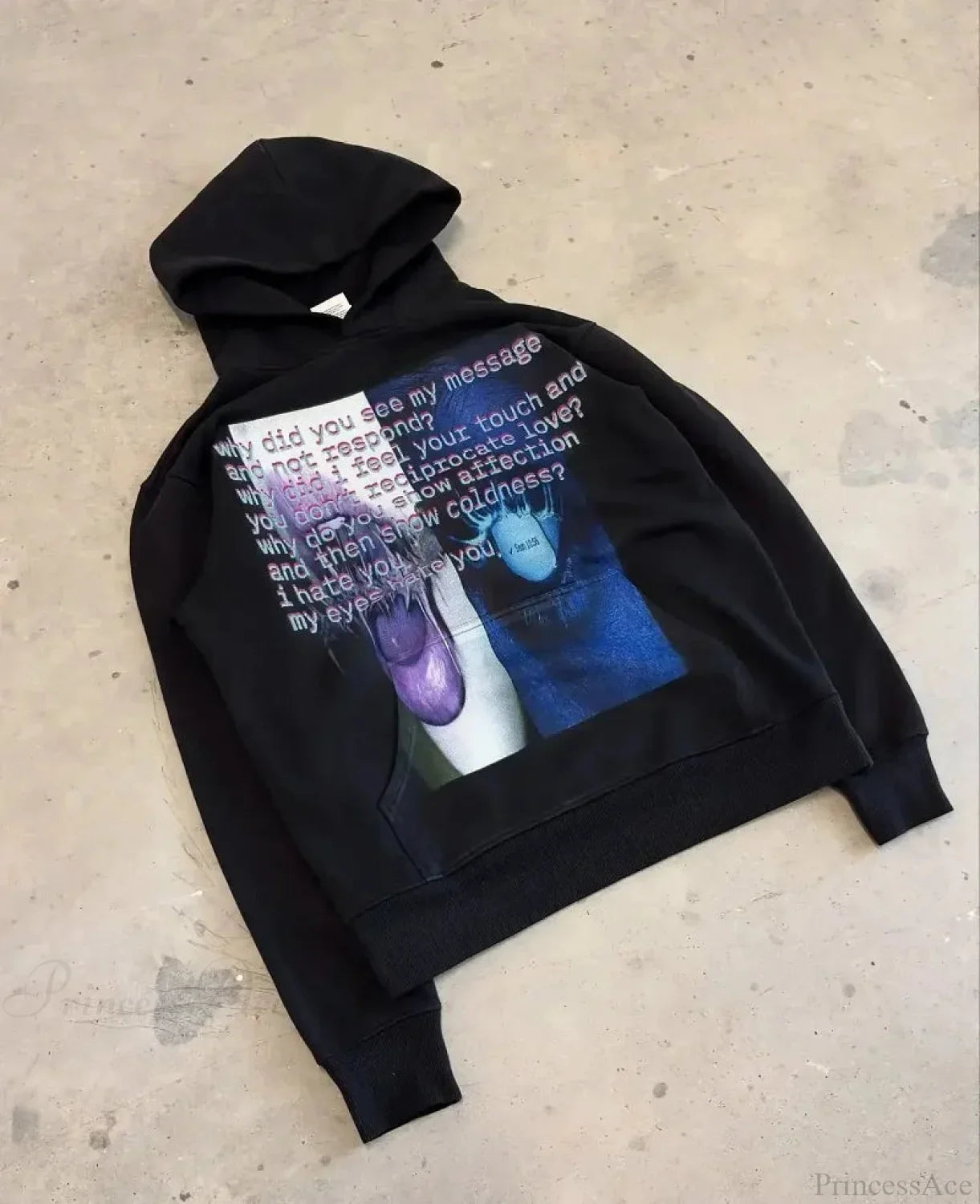 Dark Cartoon Letter Huge Hoodie