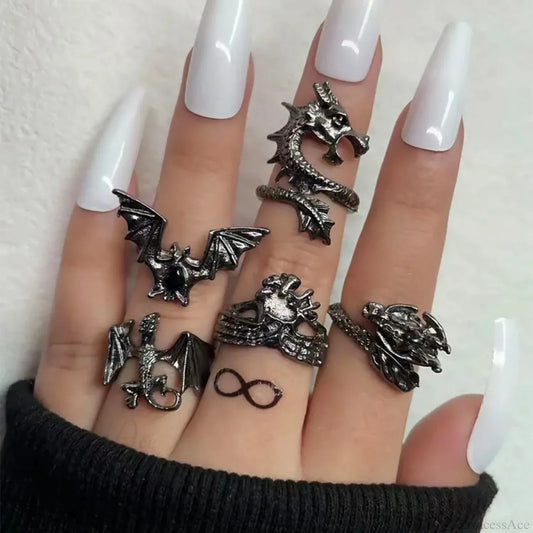 Dark Crimson Crystal Shape Ring