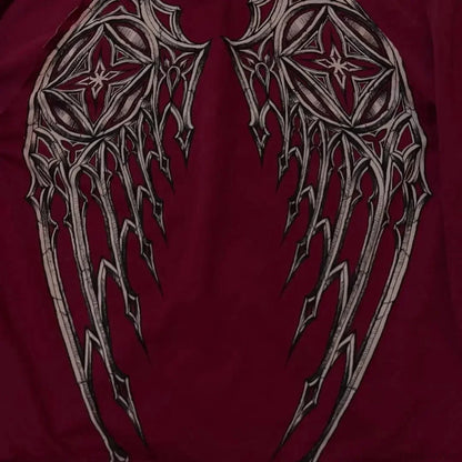 Dark Crimson Oversize Zipper Hoodie