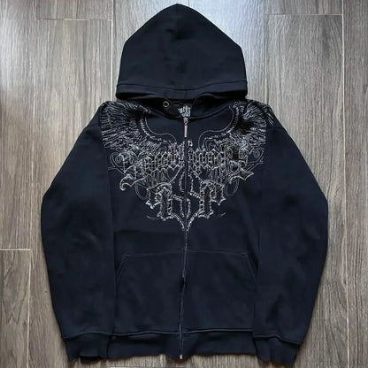 Dark Crimson Oversize Zipper Hoodie